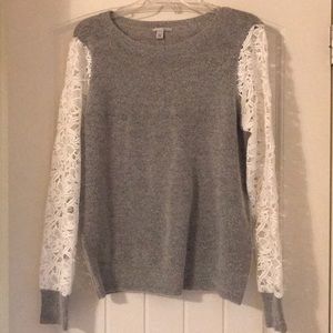 Halogen Lace Long Sleeve Sweater